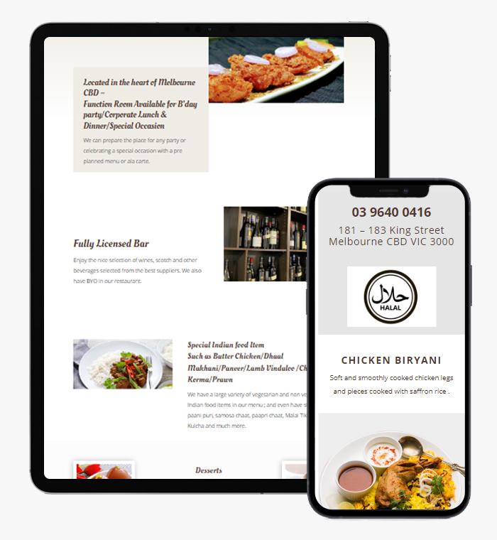 restaurant website Melbourne CBD