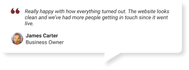 James Carter Testimonial - SEO - Web Design - Digital Marketing